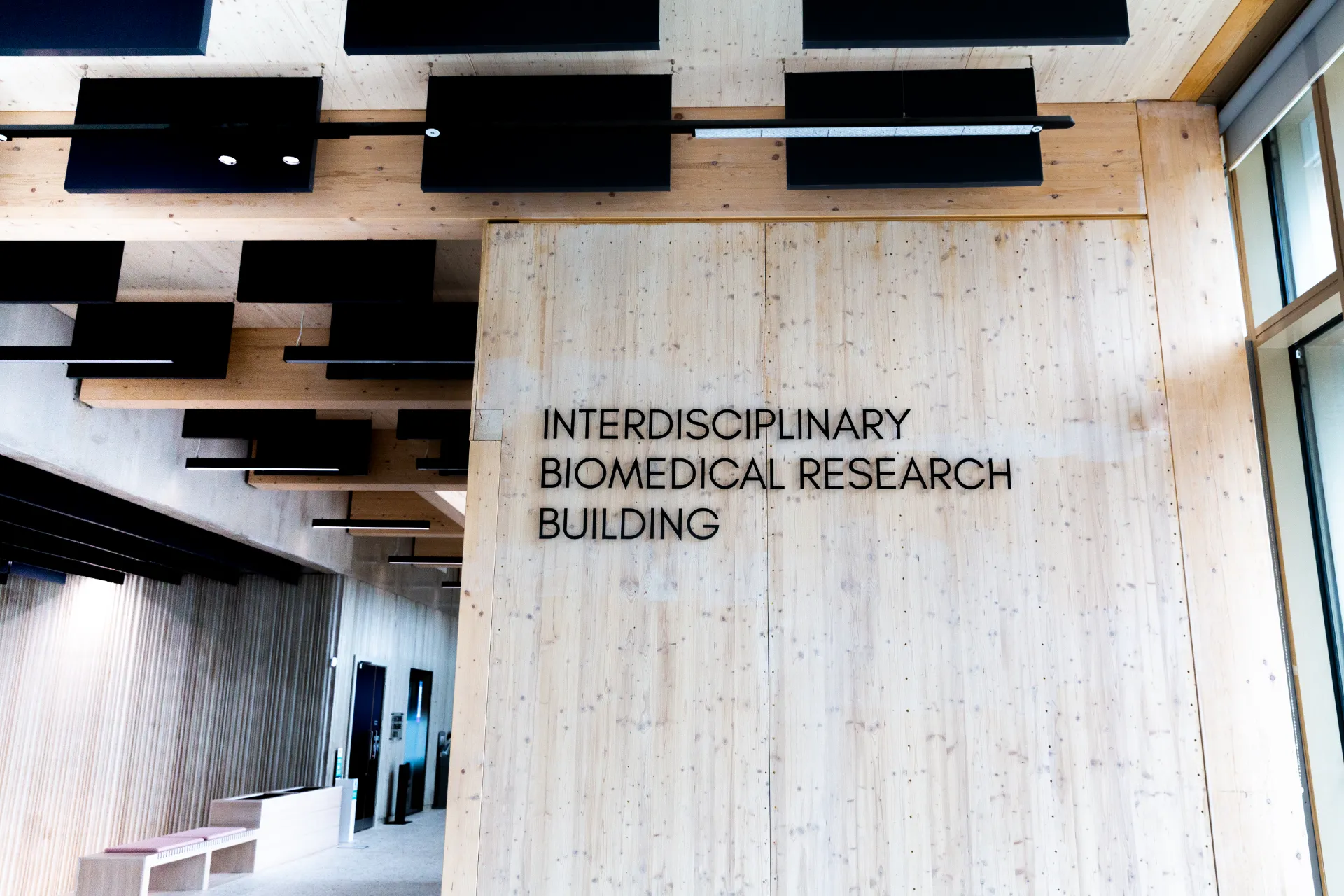 Internal wayfinding and branding for the Interdisciplinary Biomedical Research Building