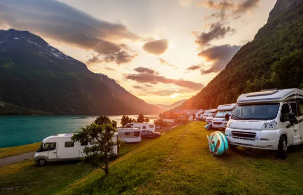 caravan image sunset